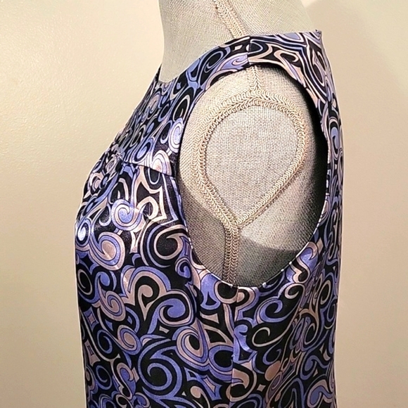 Ann Taylor Woman's Lined Sleeveless Blue Shimmer Dress, Size 6P - Picture 5 of 7